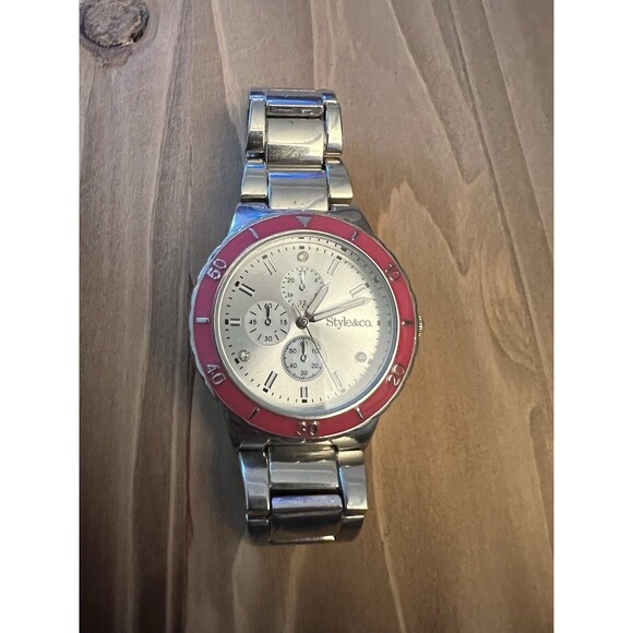Style & Co Watch Ladies New Battery With Pink Bezel - Picture 1 of 6